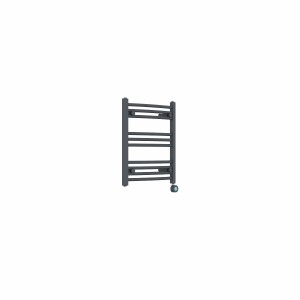 Fjord 600 x 500mm Curved Anthracite Thermostatic Touch Control Electric Heated Towel Rail