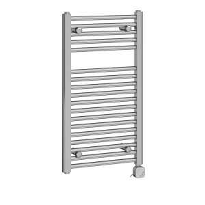 Bergen 800 x 450mm Straight Chrome Thermostatic Electric Heated Towel Rail