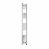 Fjord 1800 x 300mm Curved Chrome Prefilled Electric Heated Towel Rail