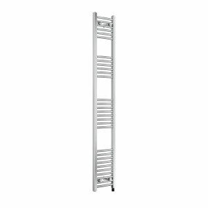 Fjord 1800 x 300mm Curved Chrome Prefilled Electric Heated Towel Rail