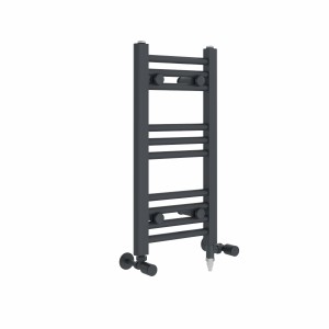 Bergen 600 x 300mm Dual Fuel Straight Anthracite Electric Heated Towel Rail