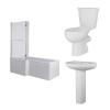 Splash Modern Bathroom Suite with L-Shape Shower Bath - Left Hand - 1500mm