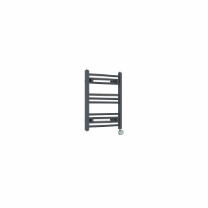 Bergen 600 x 500mm Straight Anthracite Thermostatic Touch Control Electric Heated Towel Rail
