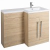 Calm Light Oak Right Hand Combination Vanity Unit Set with Concealed Cistern (No Toilet)