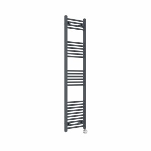 Bergen 1600 x 400mm Straight Anthracite Thermostatic Touch Control Electric Heated Towel Rail