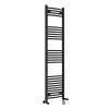 Fjord 1600 x 400mm Dual Fuel Curved Black Thermostatic Electric Heated Towel Rail