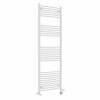 Fjord 1800 x 600mm Dual Fuel Curved White Thermostatic Electric Heated Towel Rail