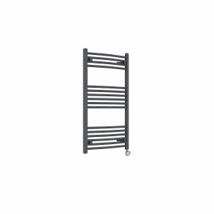 Fjord 1000 x 600mm Curved Anthracite Thermostatic Touch Control Wifi Electric Heated Towel Rail