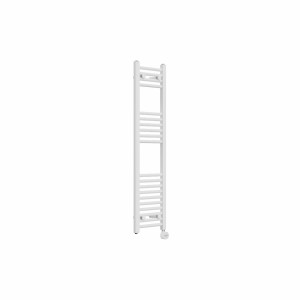 Bergen 1200 x 300mm Straight White Thermostatic Touch Control Electric Heated Towel Rail