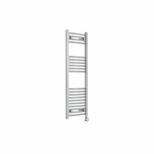 Fjord 1200 x 400mm Curved Chrome Thermostatic Touch Control Electric Heated Towel Rail