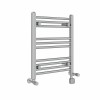 Bergen 600 x 500mm Dual Fuel Straight Chrome Thermostatic Electric Heated Towel Rail