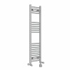 Fjord 1200 x 300mm Dual Fuel Curved Chrome Thermostatic Electric Heated Towel Rail