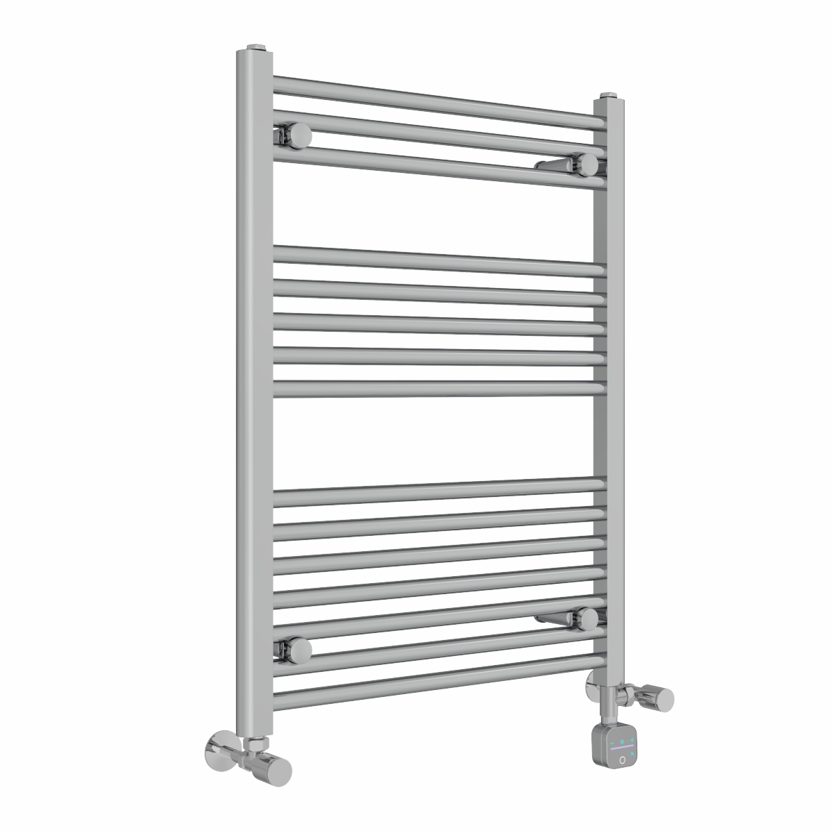 Bergen Dual Fuel Straight Chrome Thermostatic Heated Towel Rail - Choice of Size and Element