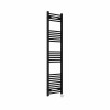 Bergen 1600 x 400mm Straight Black Thermostatic Touch Control Electric Heated Towel Rail