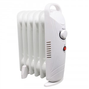 Otta 380 x 280mm White Portable  6 Fin Oil Filled Electric Radiator - 800W