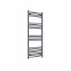Fjord 1400 x 600mm Curved Anthracite Prefilled Electric Heated Towel Rail