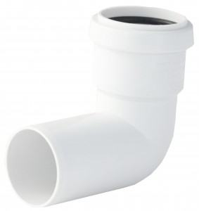 Waste Push Fit 40mm 90 Degree Conversion Bend White