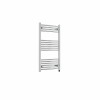 Fjord 1000 x 600mm Curved Chrome Prefilled Electric Heated Towel Rail
