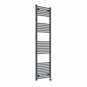 Fjord 1800 x 500mm Curved Anthracite Thermostatic Touch Control Wifi Electric Heated Towel Rail