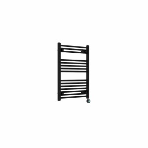 Bergen 800 x 600mm Straight Black Thermostatic Touch Control Wifi Electric Heated Towel Rail