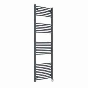 Fjord 1800 x 600mm Curved Anthracite Thermostatic Touch Control Electric Heated Towel Rail
