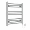 Bergen 600 x 500mm Chrome Straight Electric Heated Towel Rail