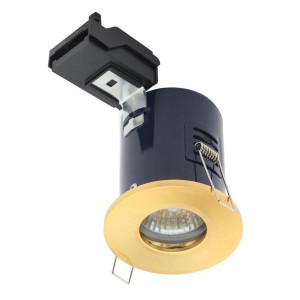 Forum Yate - Fire Rated Showerlight IP65 - Satin Brass
