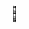 Fjord 1200 x 300mm Curved Black Prefilled Electric Heated Towel Rail