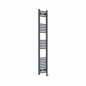 Bergen 1600 x 300mm Straight Anthracite Thermostatic Touch Control Electric Heated Towel Rail