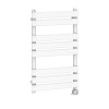 Juva 800 x 500mm White Flat Panel Electric Thermostatic Heated Designer Towel Rail