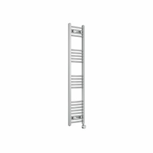 Fjord 1400 x 300mm Curved Chrome Thermostatic Touch Control Electric Heated Towel Rail