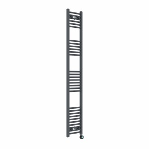 Fjord 1800 x 300mm Curved Anthracite Thermostatic Touch Control Wifi Electric Heated Towel Rail