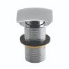 Square Dome Unslotted Click Clack Basin Waste Chrome