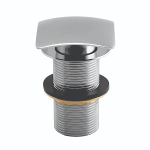 Square Dome Unslotted Click Clack Basin Waste Chrome