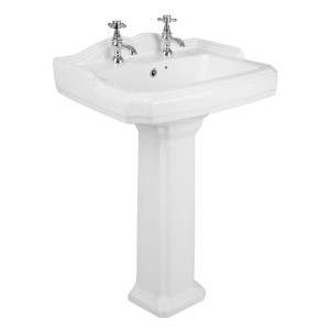 Abbey Traditional 595mm Basin with Full Pedestal