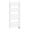 Juva 1000 x 450mm White Flat Panel Electric Thermostatic Heated Designer Towel Rail