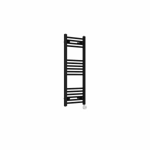 Bergen 1000 x 400mm Straight Black Thermostatic Touch Control Electric Heated Towel Rail