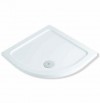 Shower Tray 900 x 900 ABS Stone Flat Top 550 Radius Quad White Sparkle