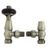 Traditional Thermostatic Angled Radiator Valves - Polished Antique Brass