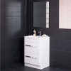 Homely White 600mm Vanity Unit & Basin with FREE Mirror