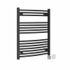 Fjord 800 x 600mm Curved Black HEC Thermostatic Electric Heated Towel Rail