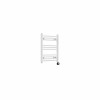Bergen 600 x 500mm Straight White Thermostatic Touch Control Electric Heated Towel Rail