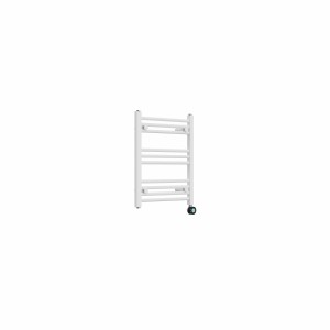 Bergen 600 x 500mm Straight White Thermostatic Touch Control Electric Heated Towel Rail