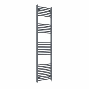 Fjord 1800 x 500mm Curved Anthracite Prefilled Electric Heated Towel Rail