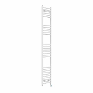 Fjord 1800 x 300mm Curved White Thermostatic Touch Control Electric Heated Towel Rail