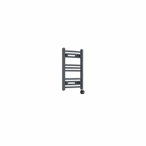 Fjord 600 x 400mm Curved Anthracite Thermostatic Touch Control Electric Heated Towel Rail