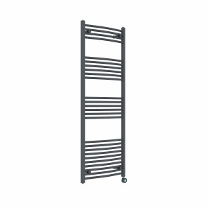 Fjord 1600 x 600mm Curved Anthracite Thermostatic Touch Control Electric Heated Towel Rail