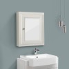 Mirror Cabinet Wall Mounted 600x667mm Ivory White