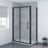 Aquariss BLACK 1200 x 760mm Sliding Door Shower Enclosure - With Shower Tray & Waste