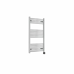 Fjord 1000 x 600mm Curved Chrome Thermostatic Touch Control Electric Heated Towel Rail
